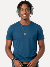 Camiseta Aramis Masculina Basic Lisa Mono Icon Azul Índigo