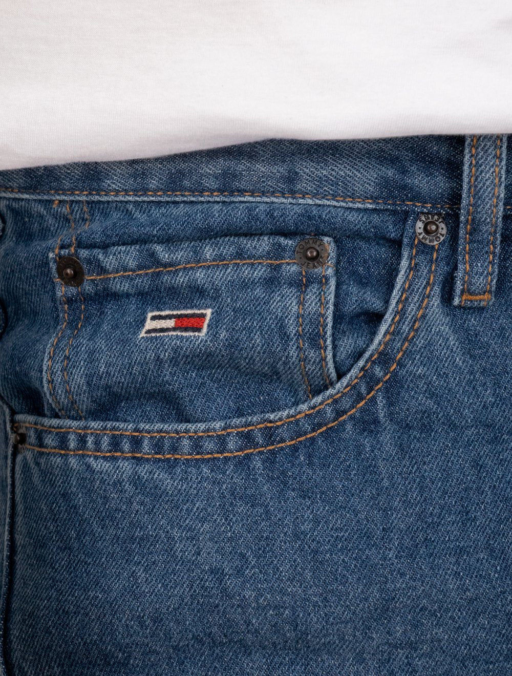 Calça Tommy Jeans Masculina Skater Jean Denim Azul Médio