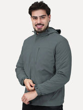 Jaqueta Dixen Masculina Corta-Vento Nylon Pocket Zip Cinza