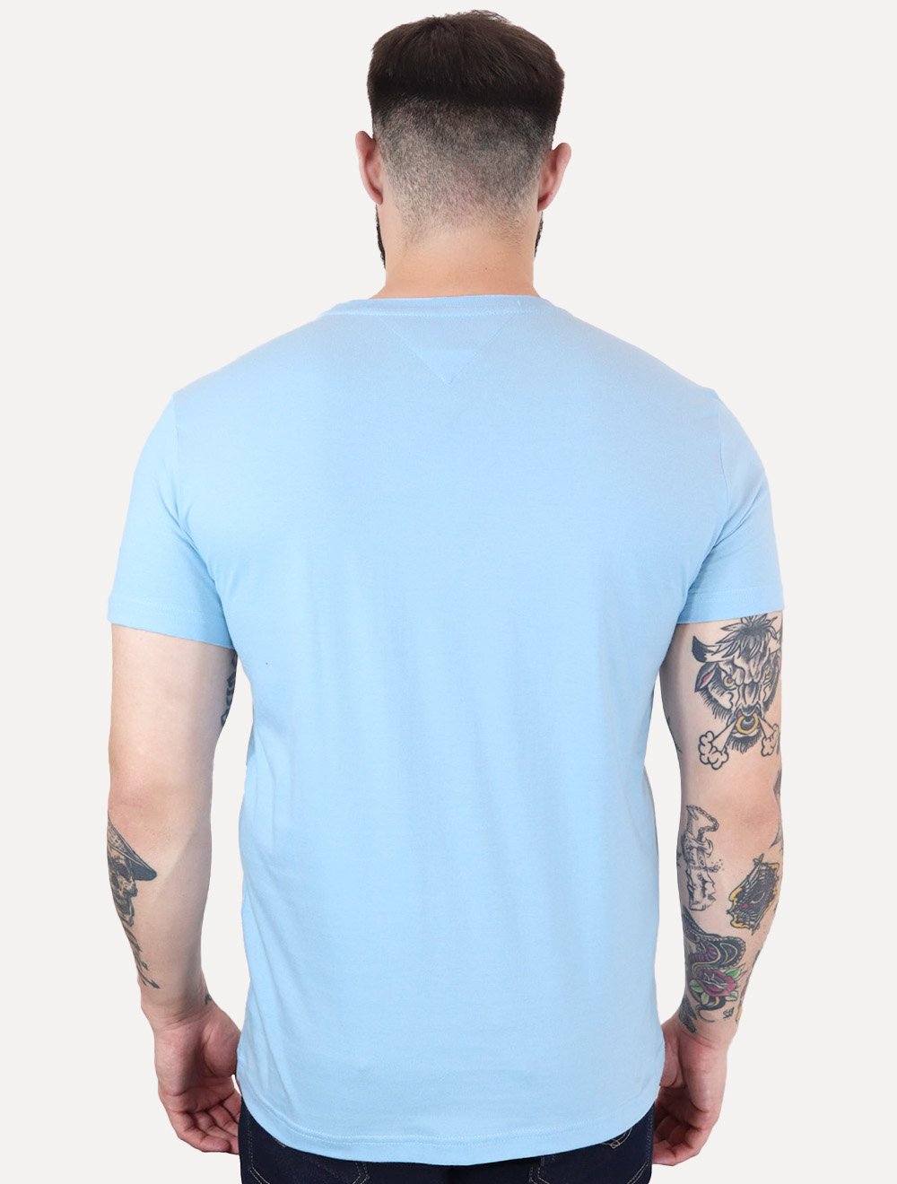 Camiseta Tommy Hilfiger Masculina Inverse Climate Tee Logo Azul Claro