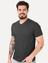 Camiseta Aramis Masculina Basic V-Neck Mono Logo Grafite Mescla