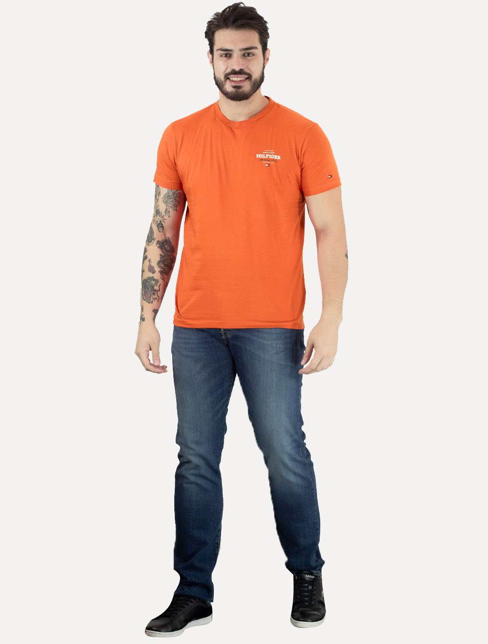 Camiseta Tommy Hilfiger Masculina Monotype All American Laranja