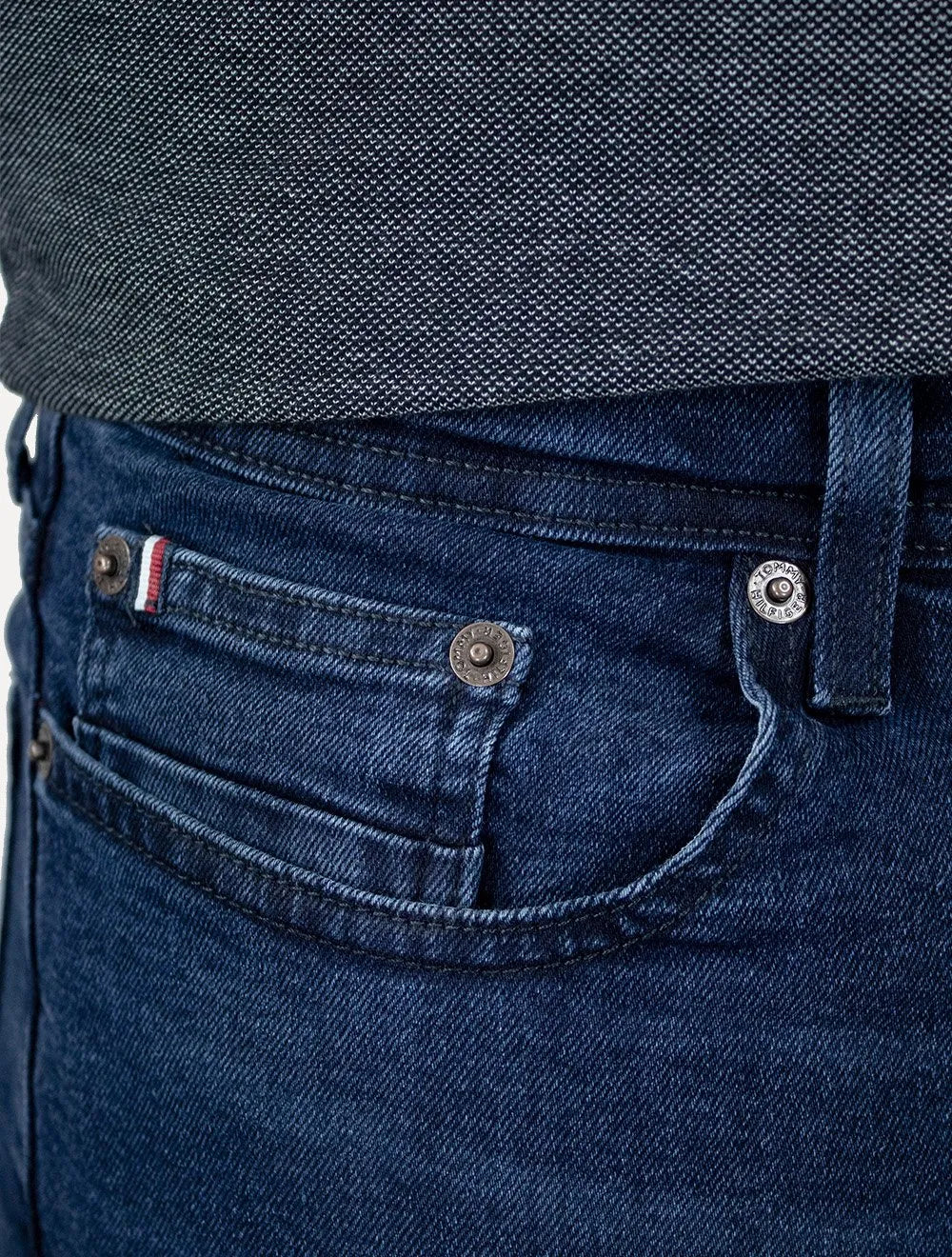 Calça Tommy Hilfiger Jeans Masculina Slim Bleecker Azul Medium