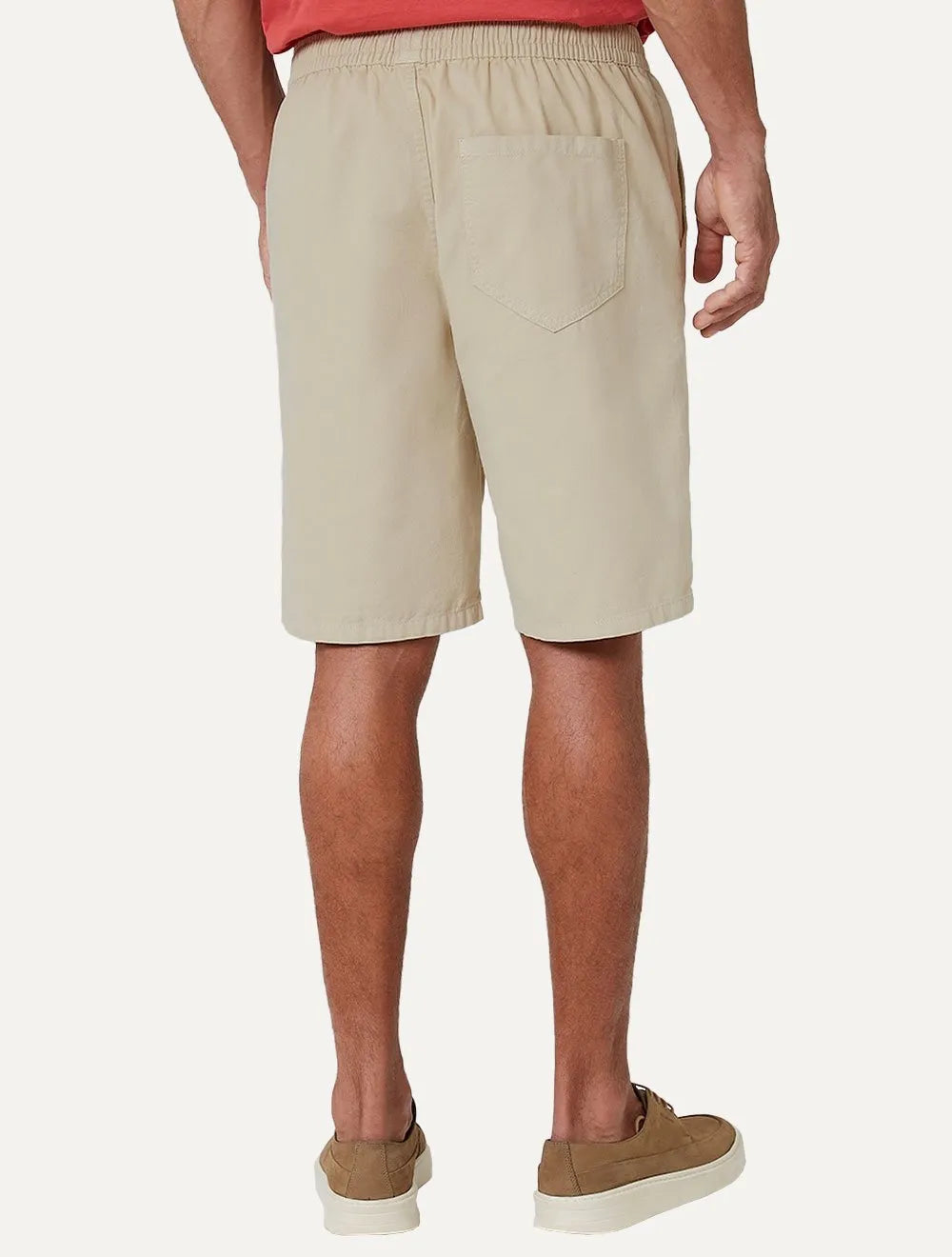 Bermuda Dudalina Masculina Sarja Elástico Algodão Cáqui Médio