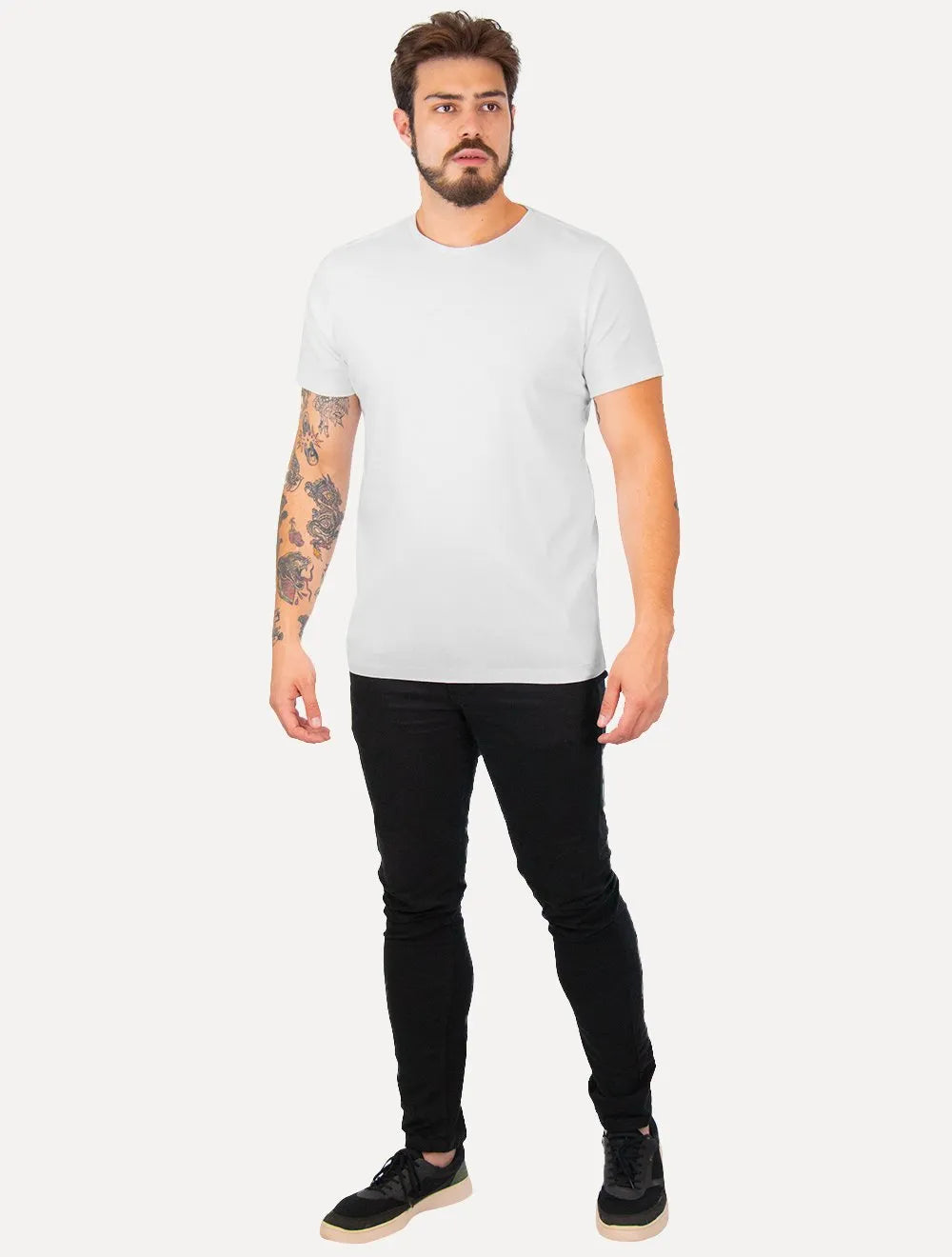 Camiseta Colcci Masculina Slim Malha Canelada Branca