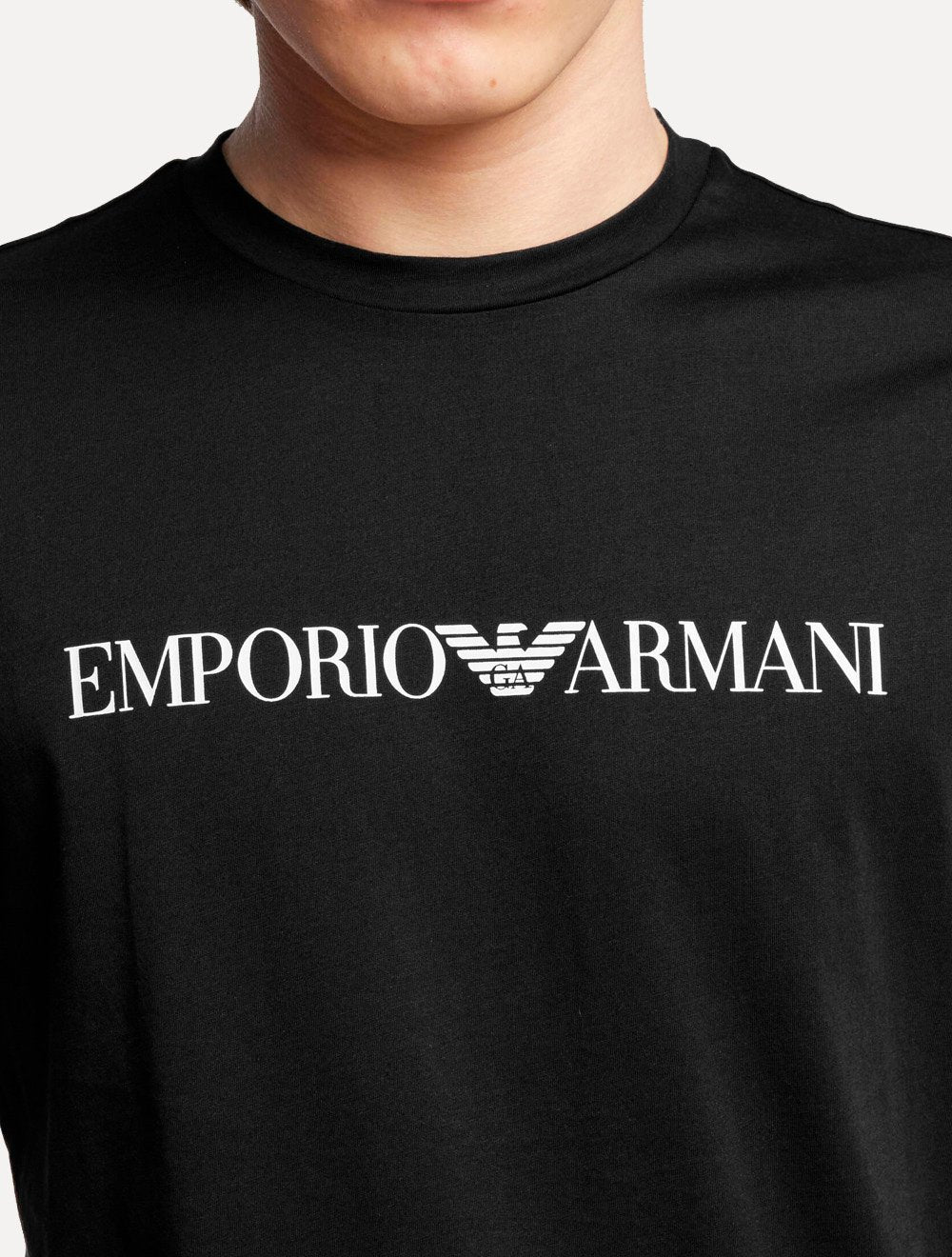 Camiseta Emporio Armani Masculina Essential Logo Peito Chest Preta