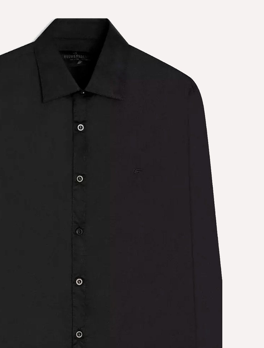 Camisa Ellus Masculina Tricoline LY Classic Italian Preta