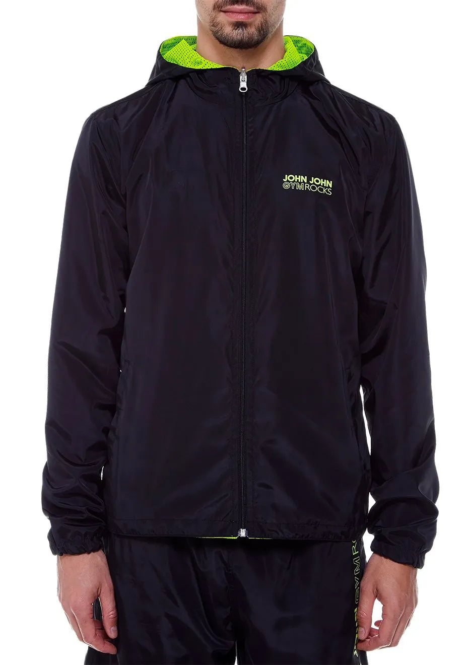 Jaqueta John John Masculina Gym Rocks Capuz Dupla Face Preta
