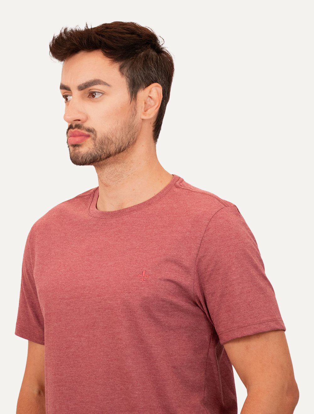 Camiseta Dudalina Masculina Melange Color Vermelho Mescla
