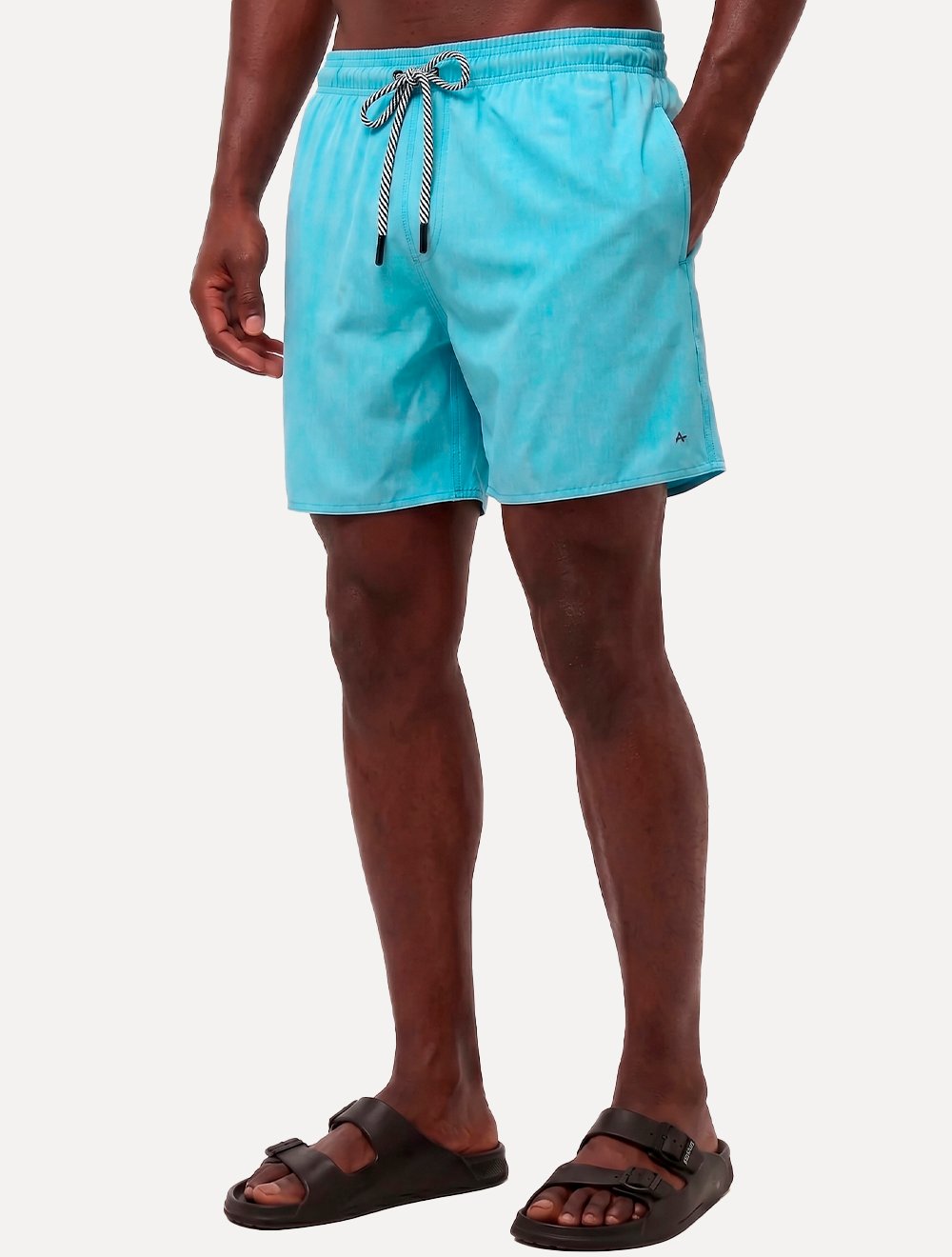 Short Aramis Masculino D'Água Elastico Logo Azul Claro