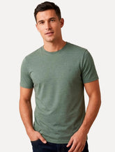 Camiseta Dudalina Regular Fit Textura Logo Verde Mescla