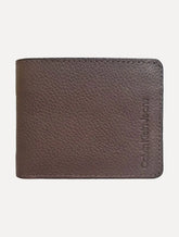 Carteira Calvin Klein Masculina Vertical Logo Relief Marrom Café
