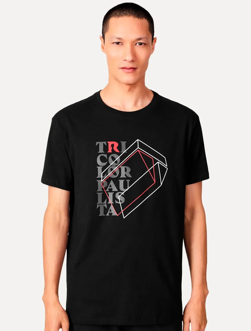 Camiseta Reserva Masculina SPFC 3D Shield Preta