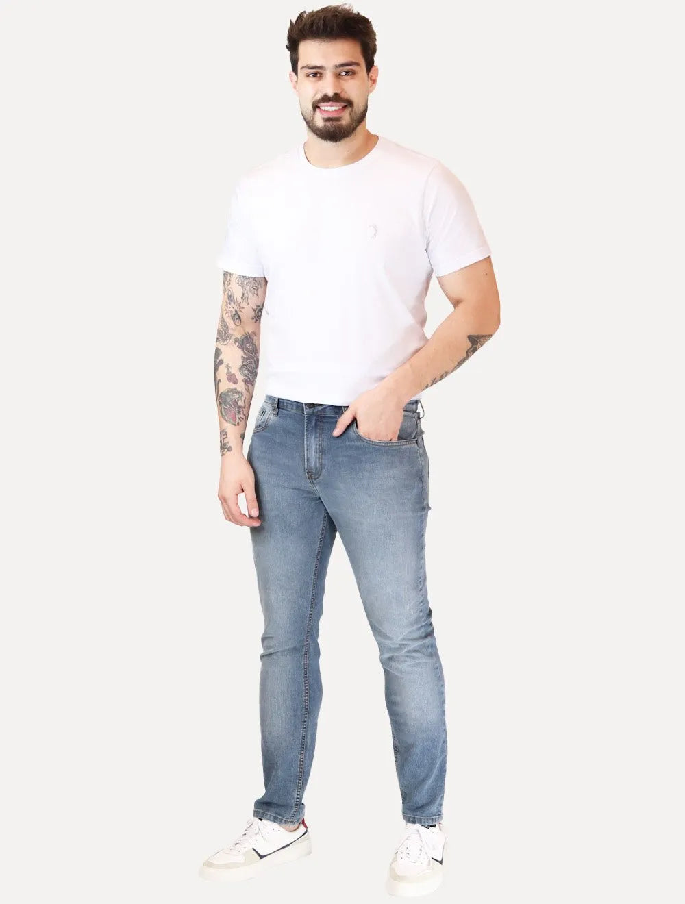 Calça Tommy Jeans Masculina Slim Austin Azul Médio