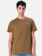 Camiseta Tommy Jeans Masculina Slim Linear Chest Marrom