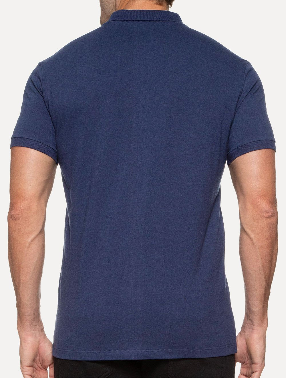Polo Ellus Masculina Piquet Classic Easa Melange Azul Escuro