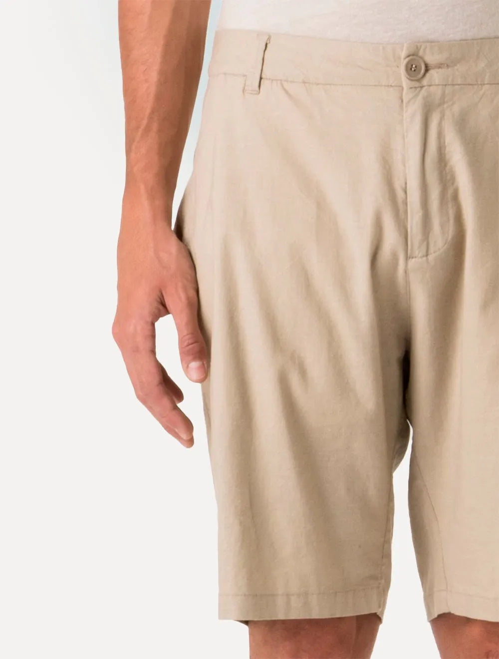 Bermuda Osklen Masculina Alfaiataria Basic Linen Areia Mescla