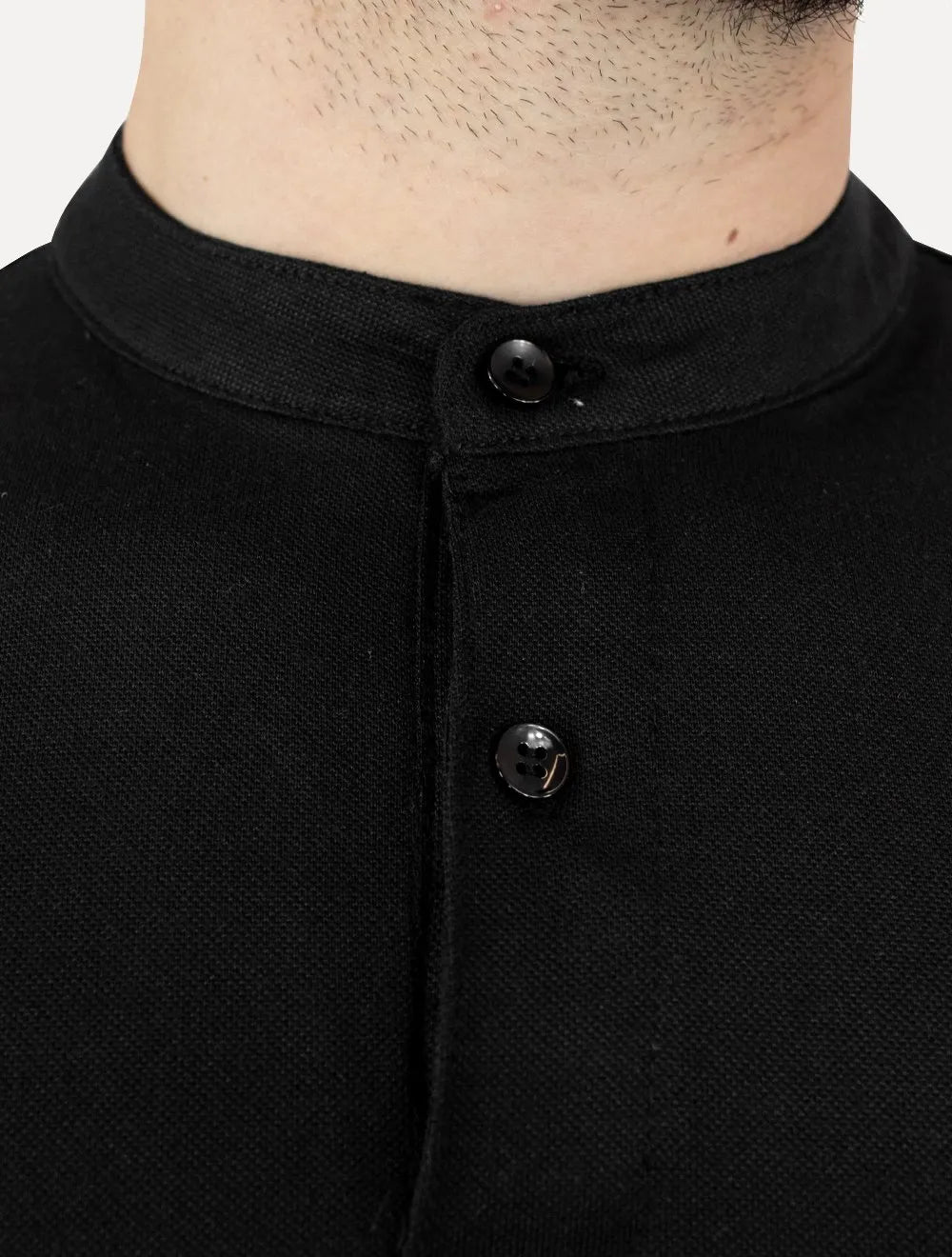 Polo Dixen Masculina Piquet Gola Padre Lisa Preta