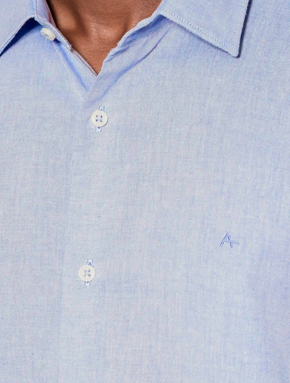 Camisa Aramis Masculina Slim Algodão Willis Azul Claro