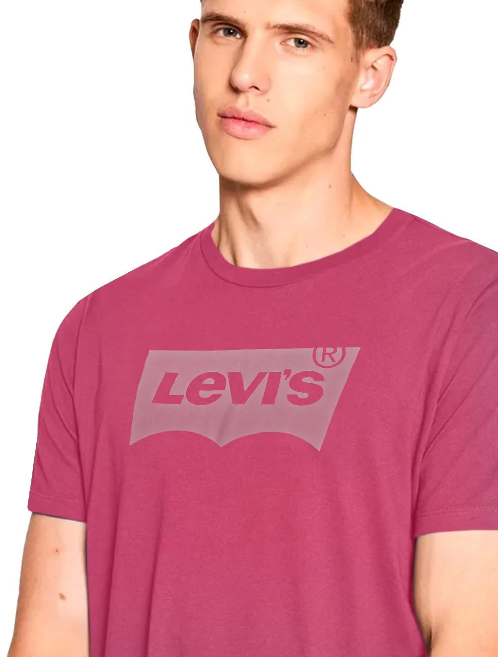 Camiseta Levis Masculina Logo Batwing Classic Bordô