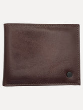 Carteira King & Joe Masculina Couro Rebite Logo Marrom Escuro