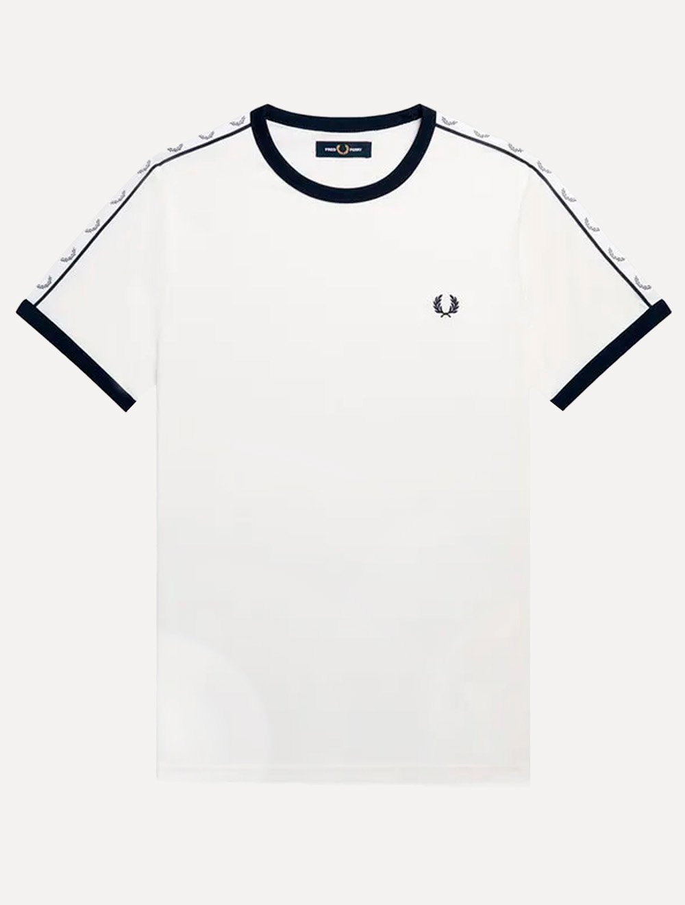 Camiseta Fred Perry Masculina Regular Taped Ringer Branca