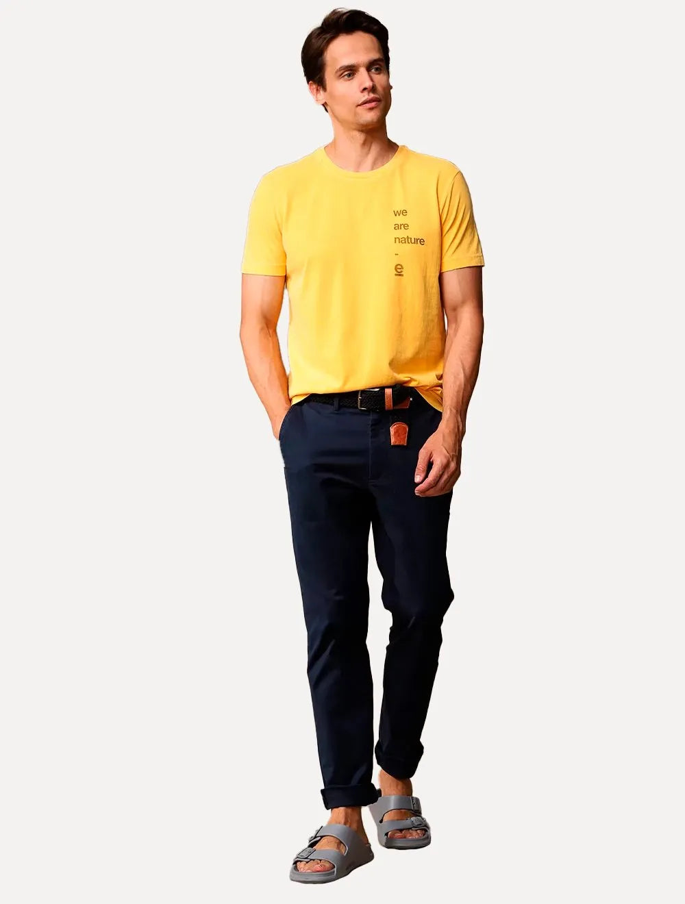 Camiseta Osklen Masculina Slim Stone We Are Nature Amarela