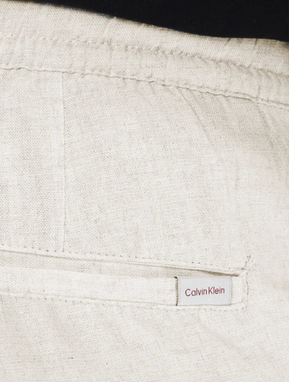 Calça Calvin Klein Masculina Viscose Linho Elastano Off White