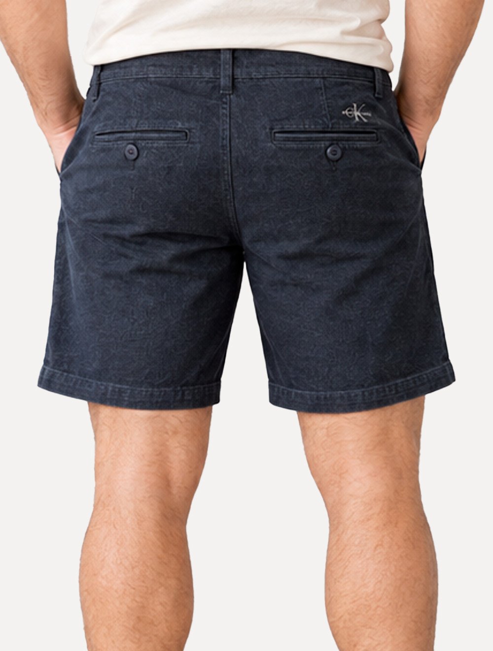 Bermuda Calvin Klein Jeans Masculina Elastano Botão Azul Marinho