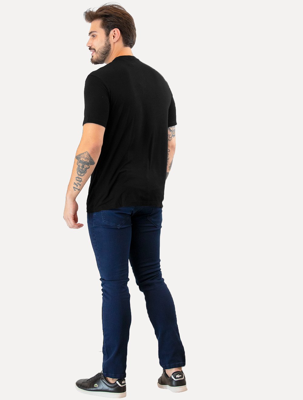 Camiseta Aramis Masculina Regular Gola Portuguesa Preta