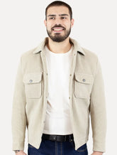 Jaqueta Dixen Masculina Cotelê Canelada Pockets Button Areia
