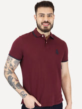 Polo Tommy Hilfiger Masculina Regular Holiday Crest Bordô