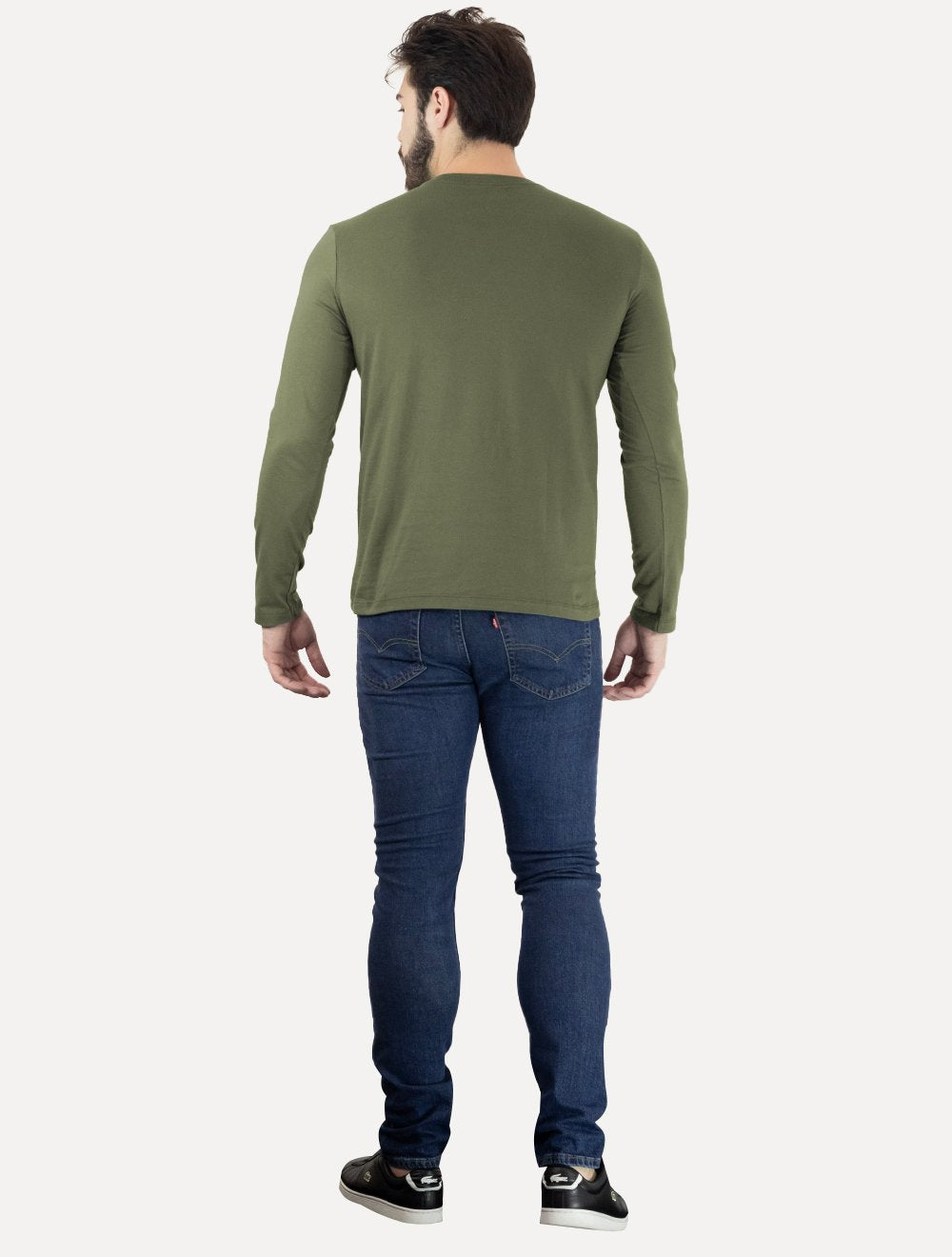 Camiseta Calvin Klein Masculina Meia Malha CK Verde Militar