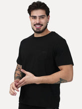 Camiseta Ellus Cotton Fine Easa Detail Pocket Classic Preta