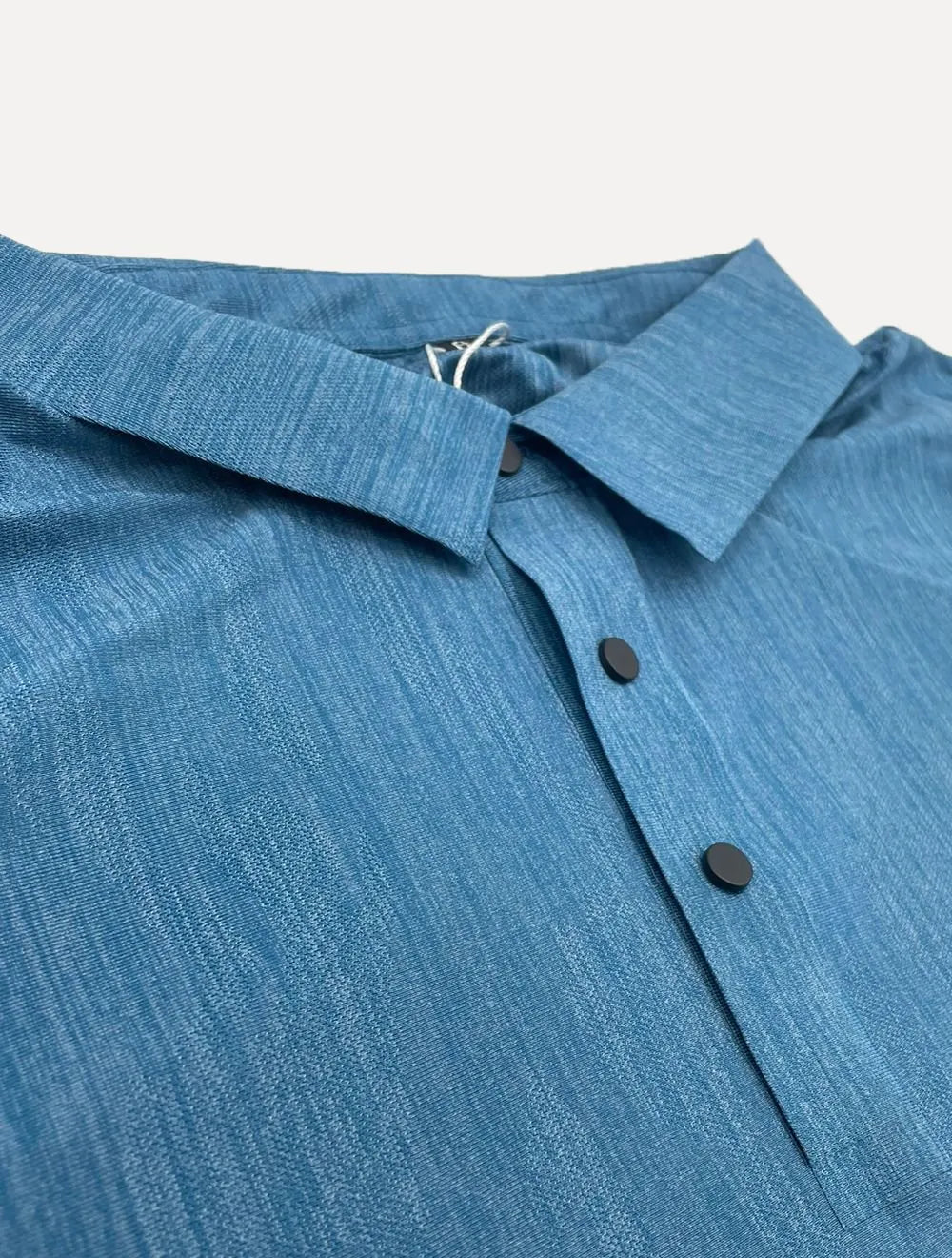Polo Pacific Blue Masculina Basic Melange Azul Mescla