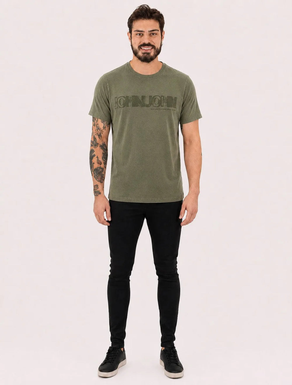 Camiseta John John Masculina Regular Fit Ghost Verde Militar