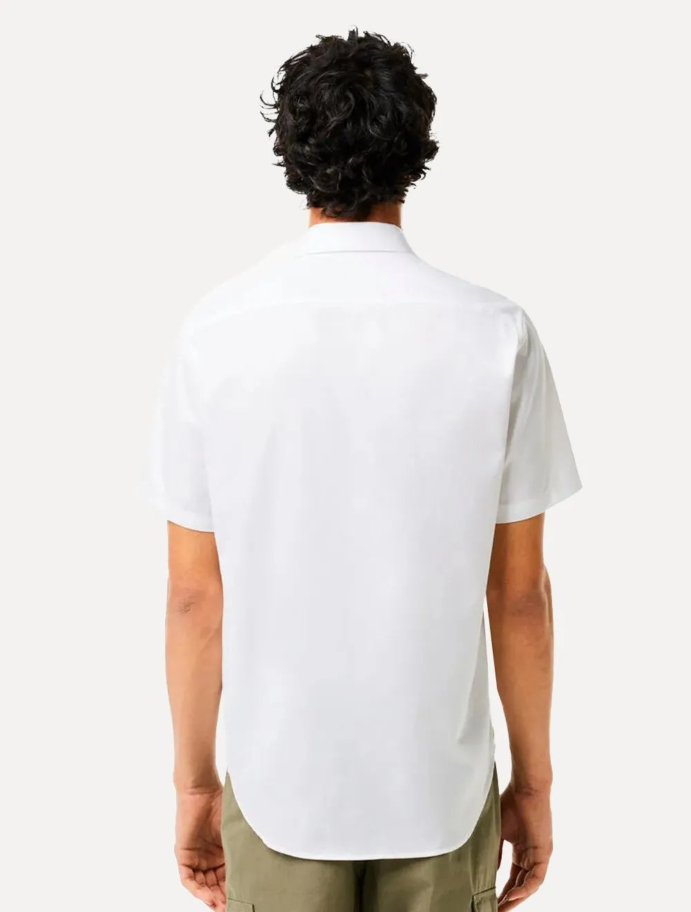 Camisa Lacoste Masculina Manga Curta Regular Solid Pocket Branca