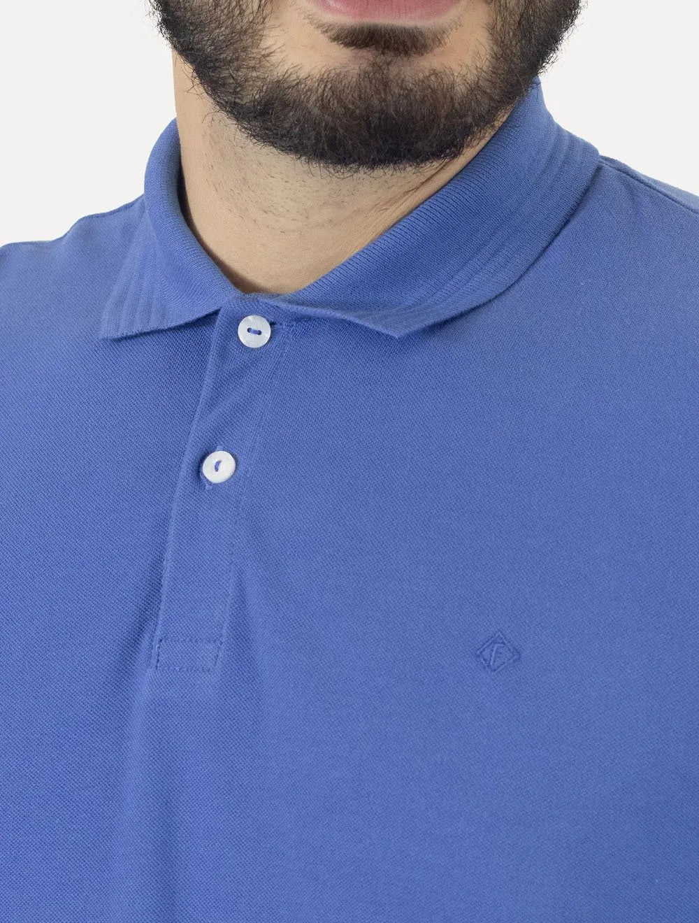 Polo Forum | Piquet Wave Collar Azul Médio