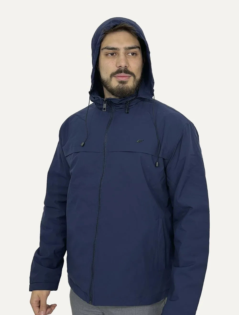 Jaqueta Ellus Masculina Nylon Paper W Hood Azul Marinho