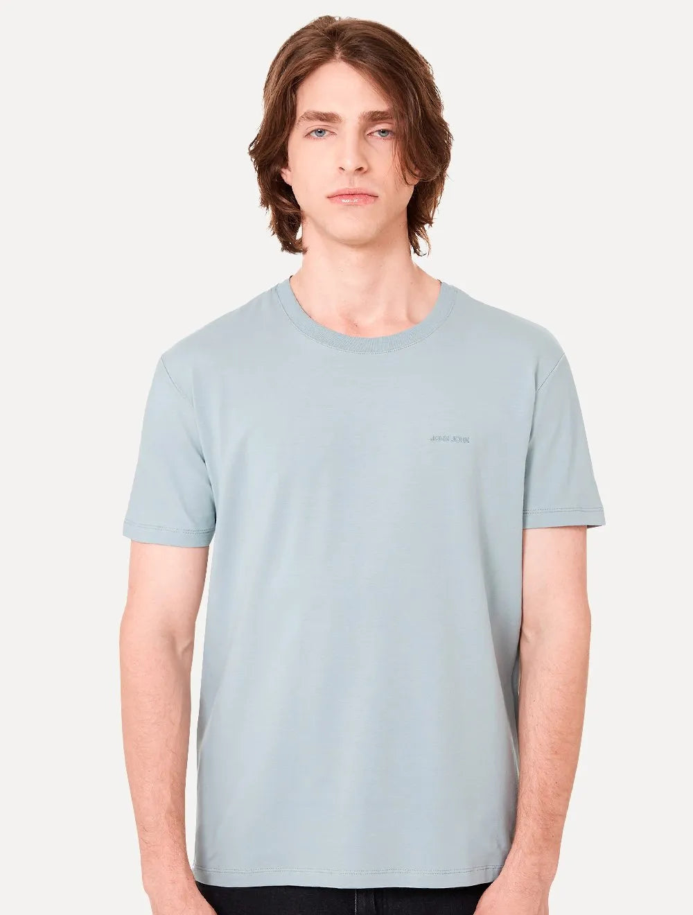 Camiseta John John Masculina Slim Fit Cotton Azul Claro