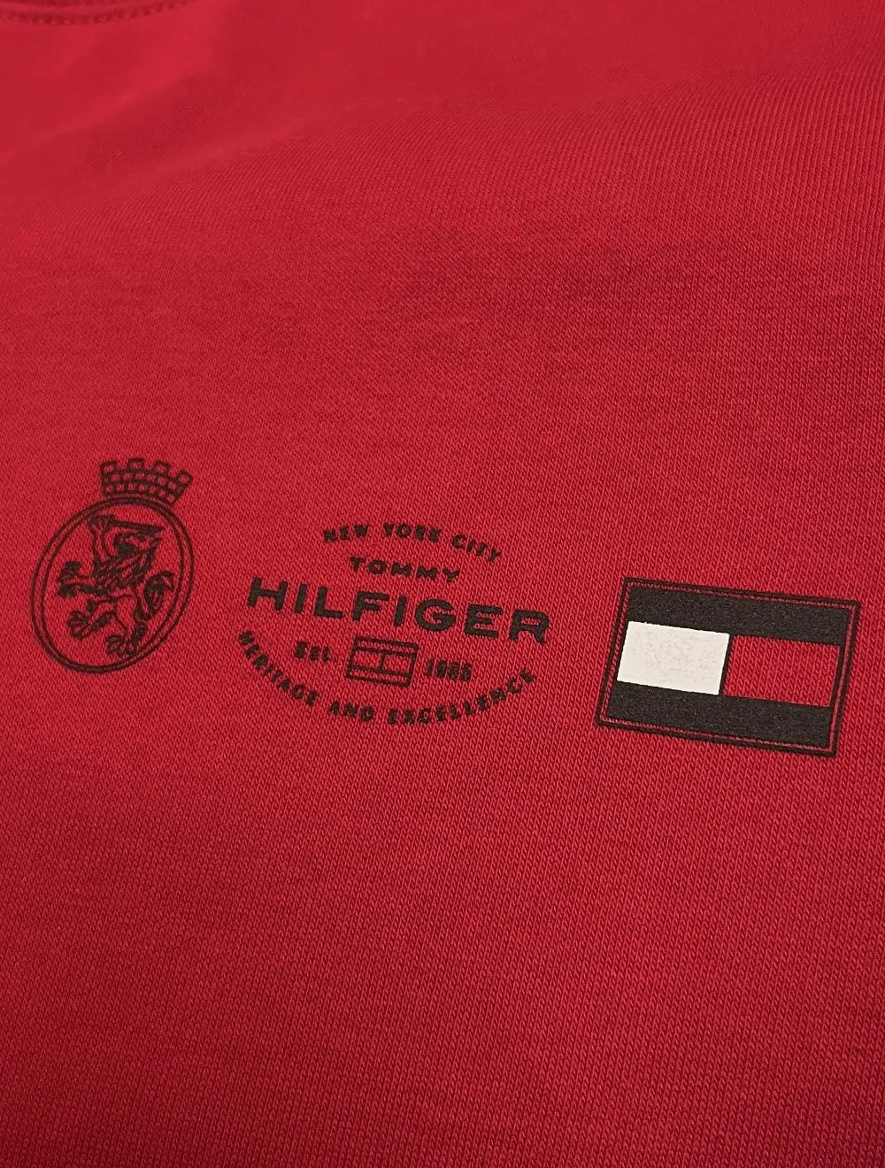 Moletom Tommy Hilfiger Masculino Treble Logos Vermelho