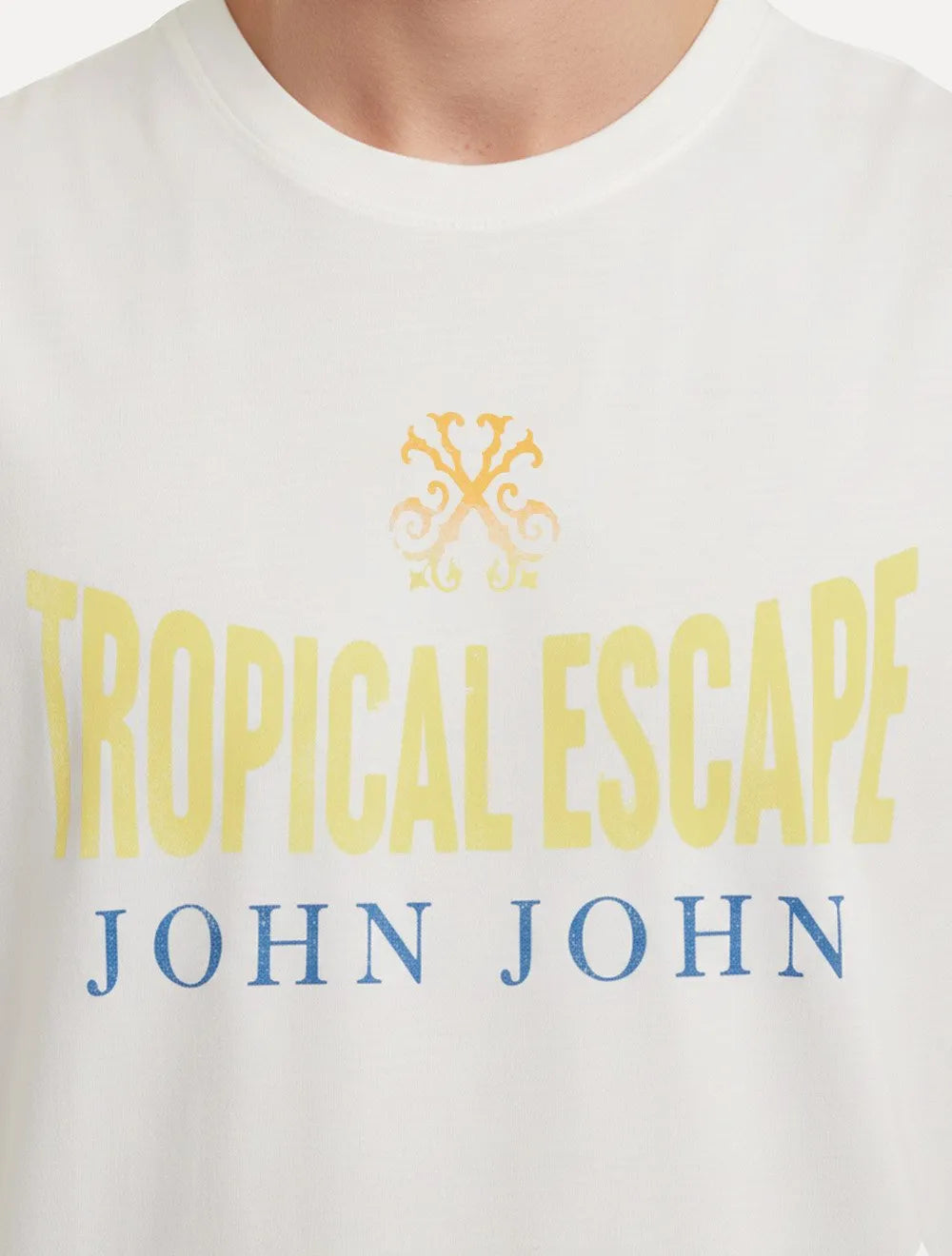 Regata John John Masculina Relaxed Fit Tropical Branca
