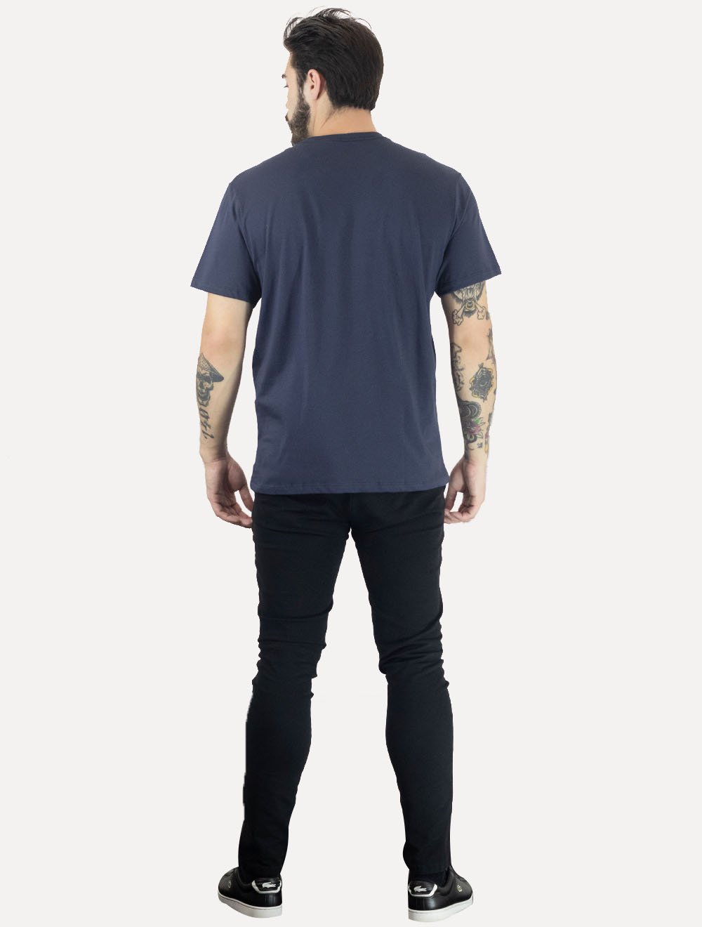 Camiseta Colcci Masculina Basica Logo Minimalista Azul Escuro