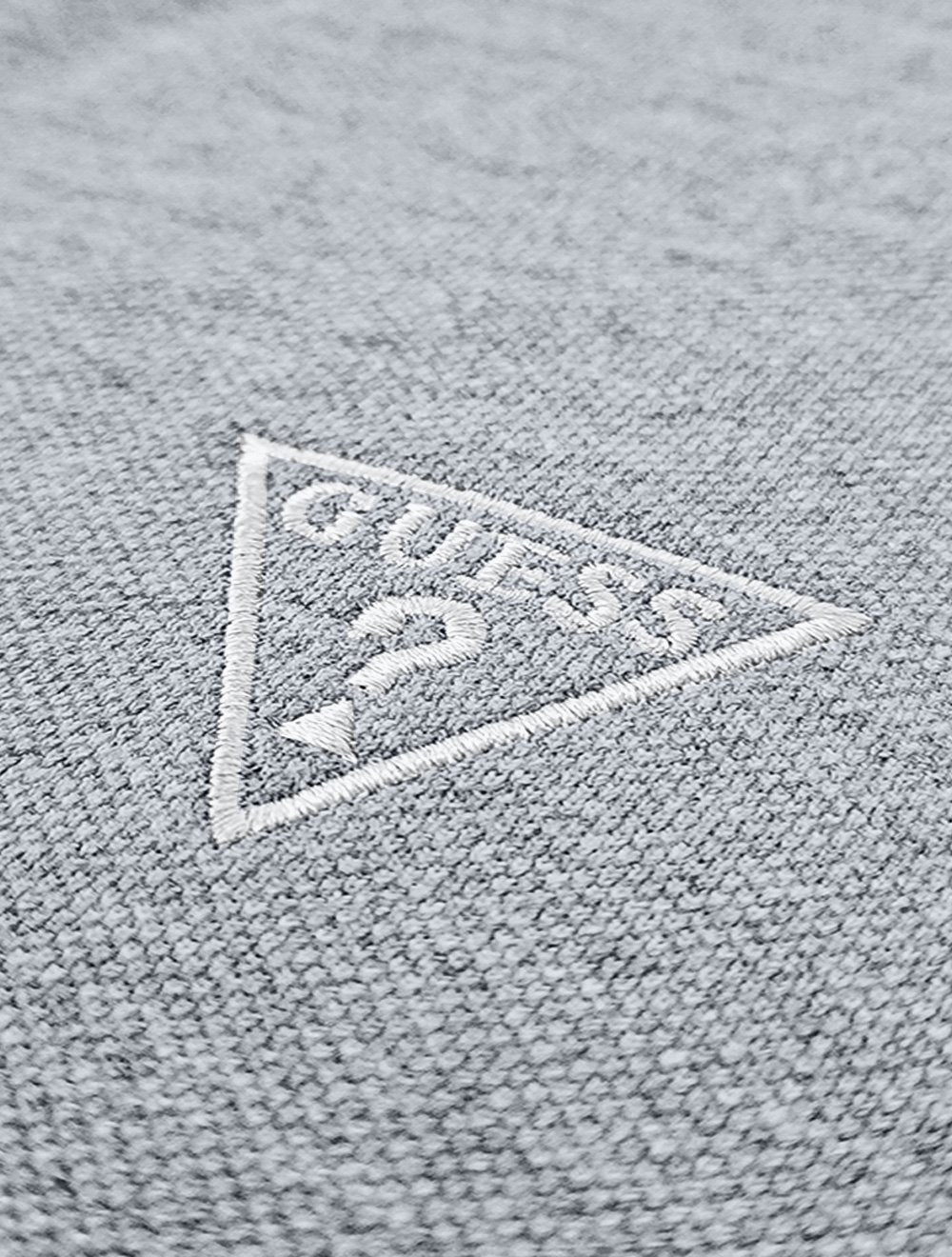 Polo Guess Masculina Piquet Frieze Logo Bordado Cinza Mescla