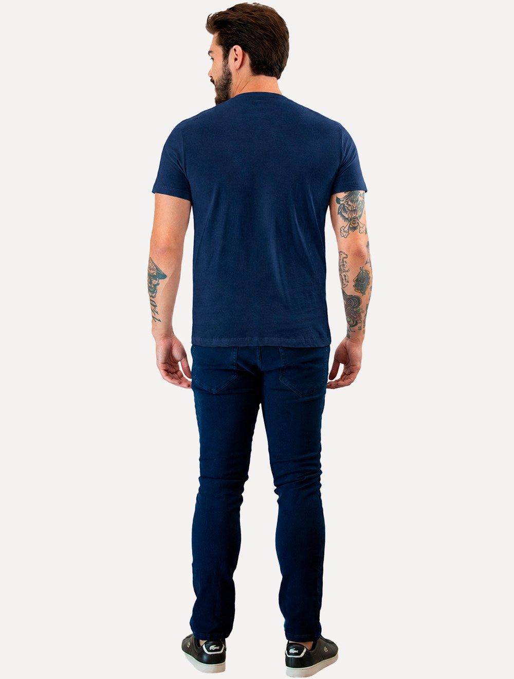 Camiseta Guess Masculina Bordado Peito Azul Escuro
