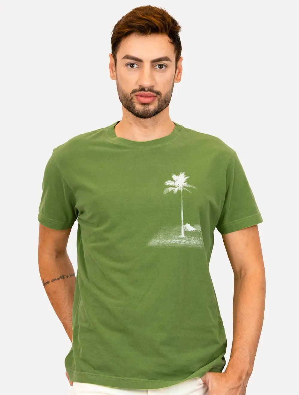 Camiseta Osklen Masculina Regular Stone Rio Postcard Verde