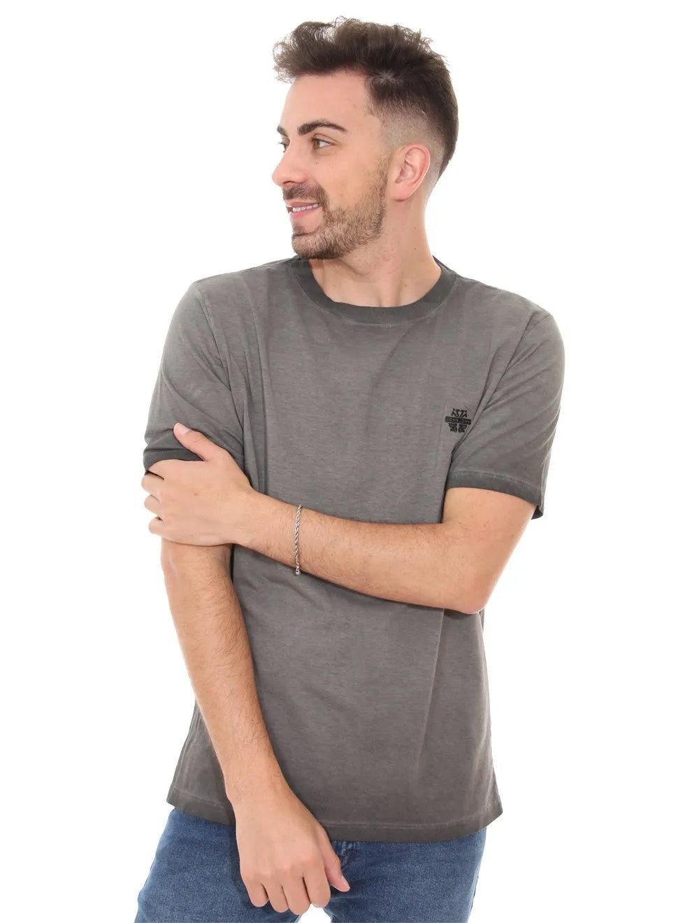 Camiseta John John Masculina Rubber Key Transfer Chumbo