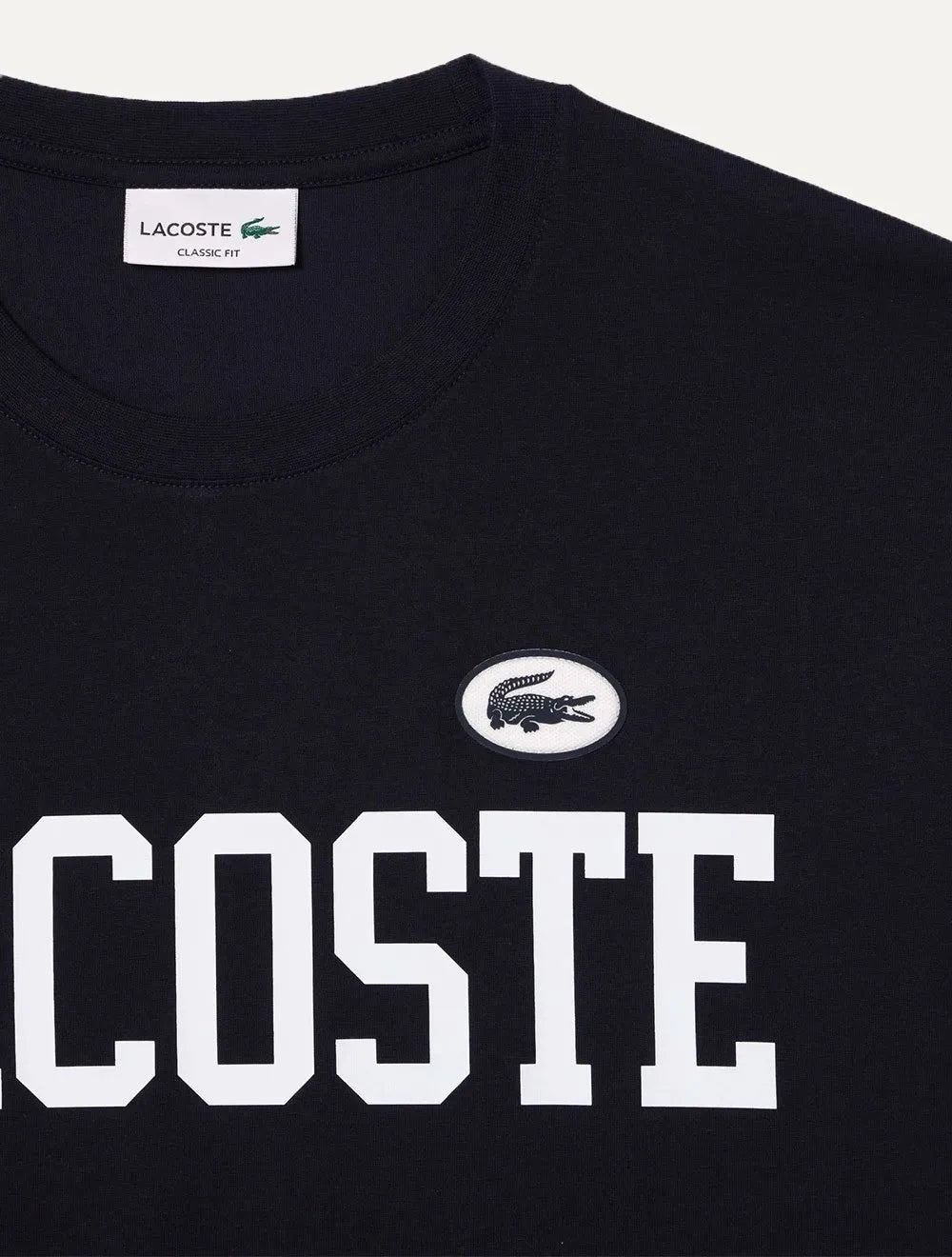 Camiseta Lacoste Masculina Jersey Print Logo Azul Marinho