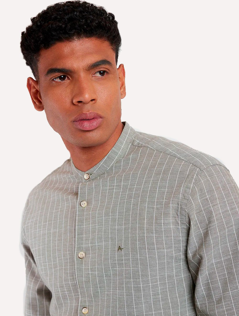 Camisa Aramis Masculina Regular Gola Padre Listras Verde