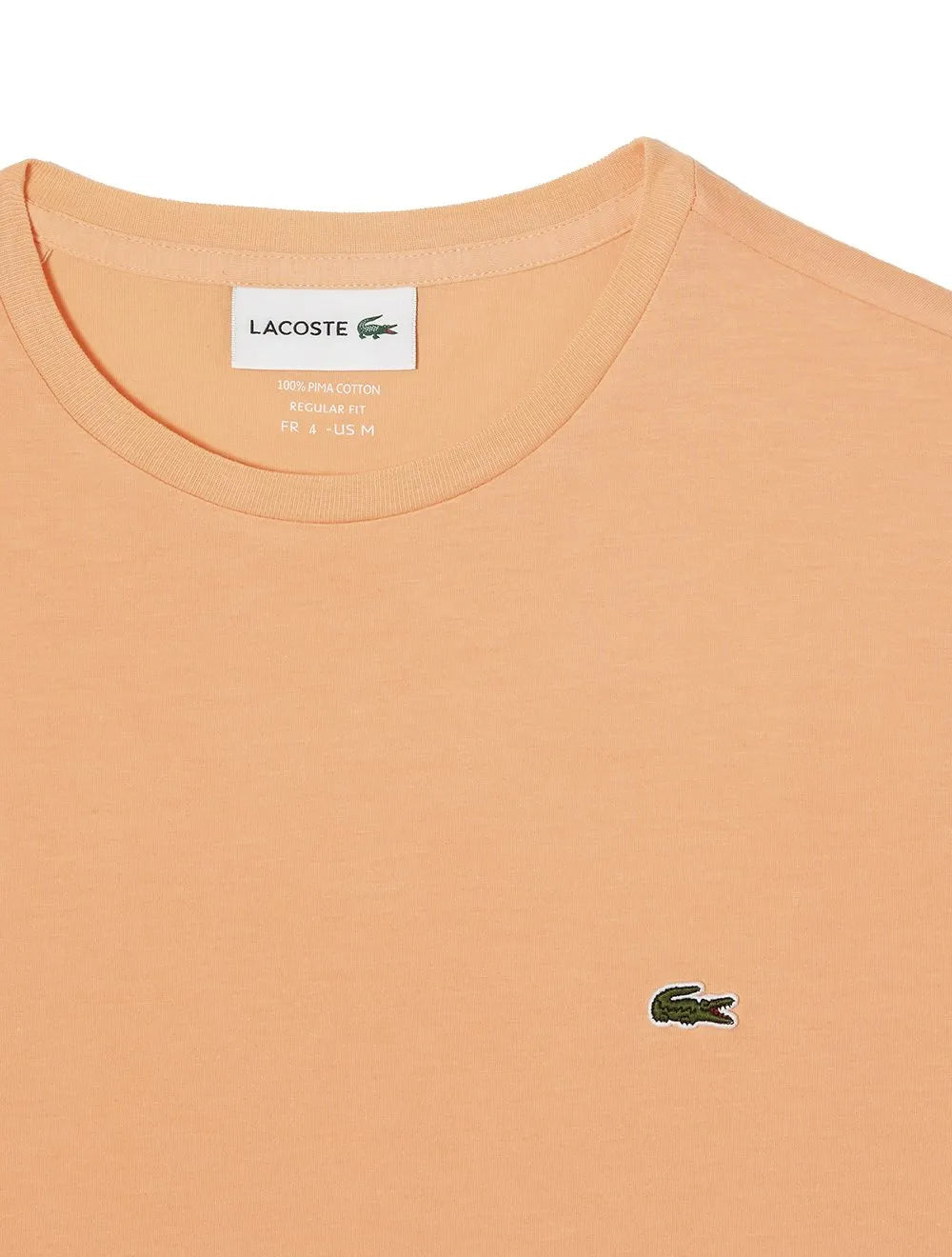 Camiseta Lacoste Masculina Jersey Pima Cotton Laranja Claro